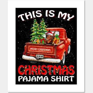 This Is My Christmas Pajama Shirt Doberman Truck Tree Posters and Art